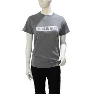 Gildan Heavy Cotton "I'm Weak Weak" Gray Graphic Tee Size S